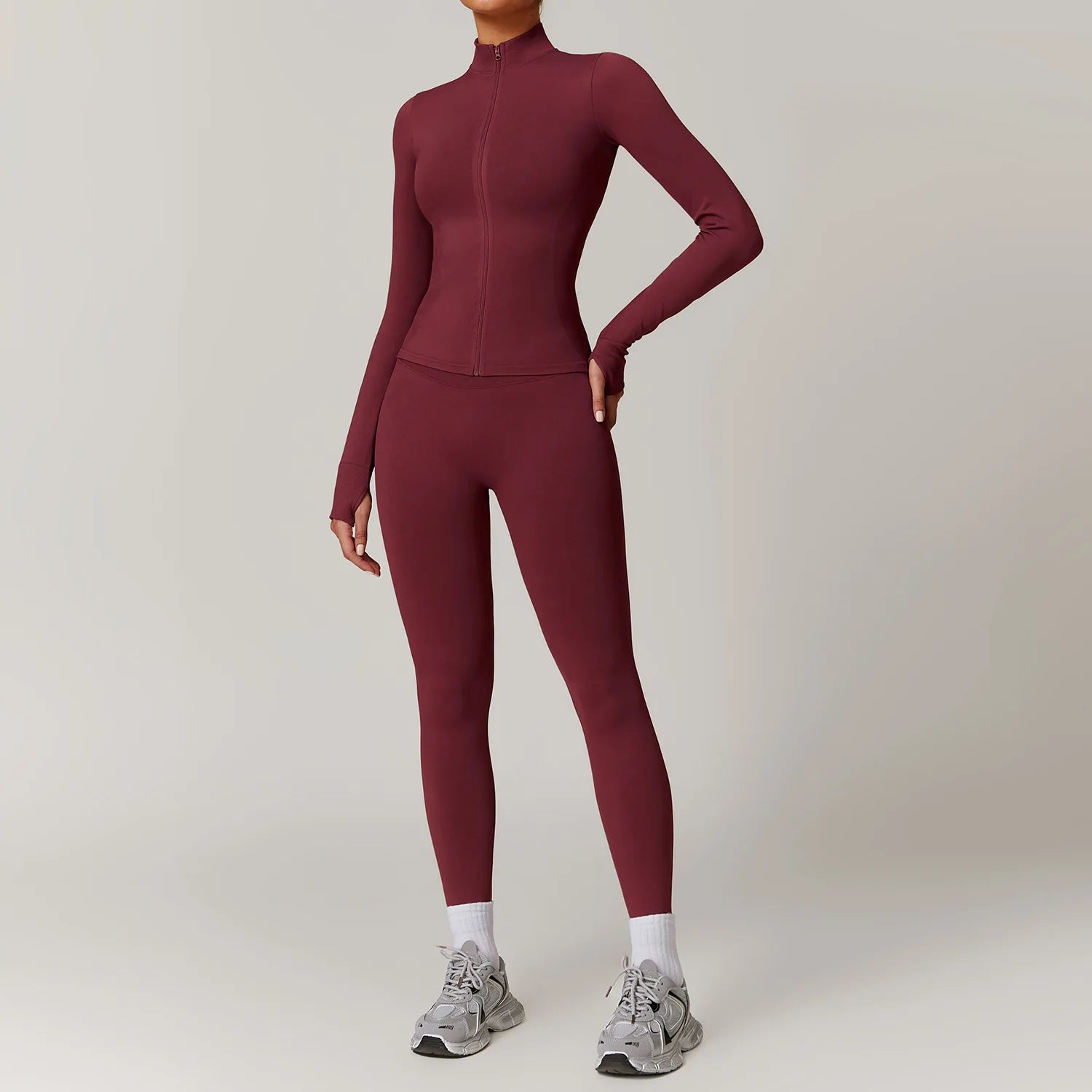 Seamless Yoga Suit 2PCS Sports Set Women Outfits Quick-Drying Gym Set Women Tracksuit Running Workout Long Sleeve Yoga Clothing