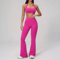 Women's Tracksuit Yoga Set 2 Pieces Athletic Wear Workout Sportswear Gym Clothing High Waist Bell-bottoms Fitness Sports Suits