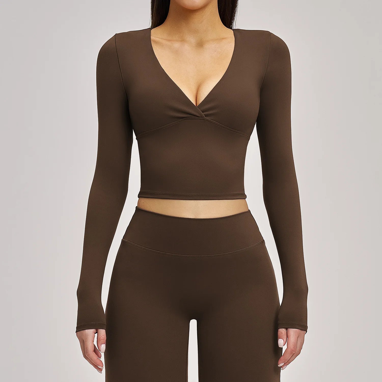 Sexy Yoga T-shirts Women Solid Sports Top Long Sleeve Gym Workout Running Shirts Exposed Navel Quick Dry Fitness Gym Sport Wear