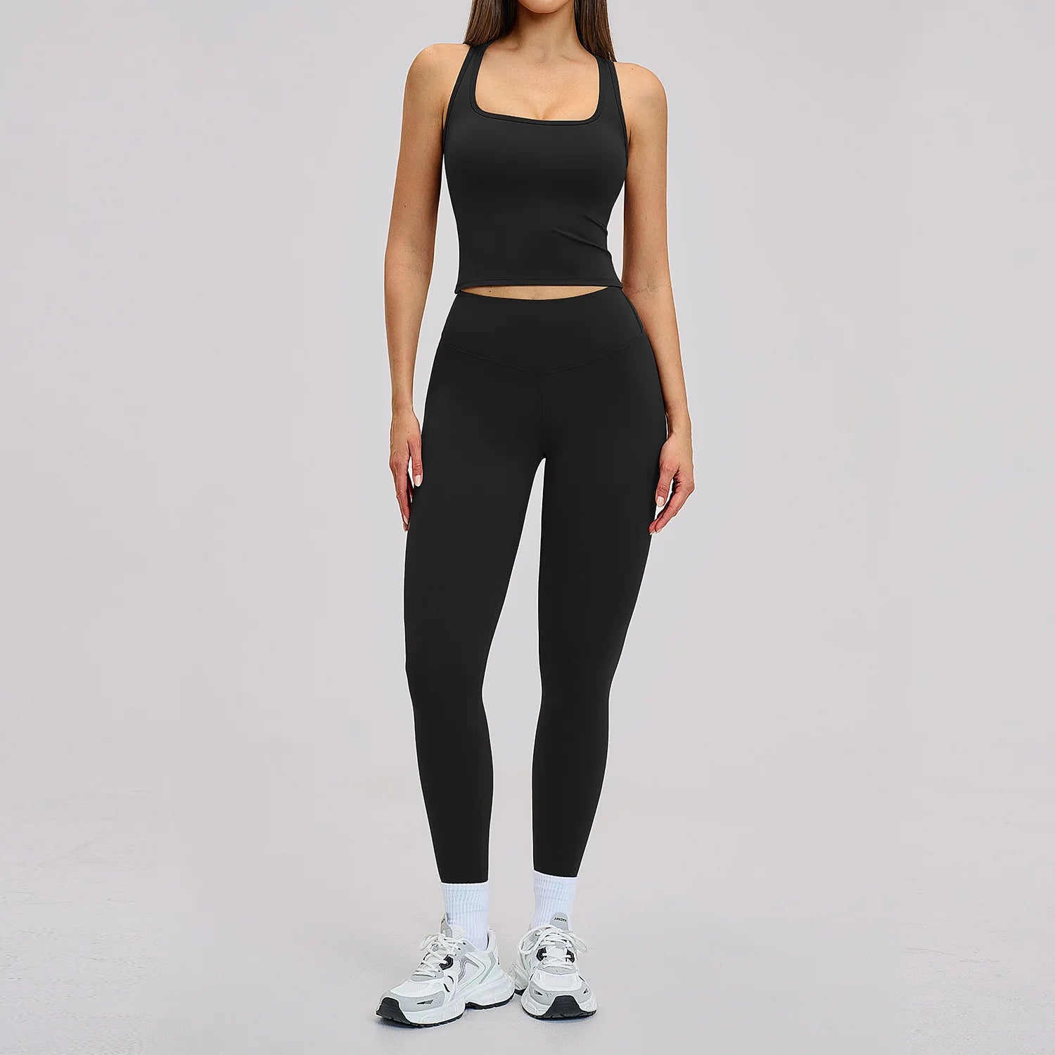 Athletic Wear 2Pcs Yoga Clothes Women Tracksuit Pilates Fitness Suit Gym Outfits Workout Push Up Clothes Sports Bra Leggings Set