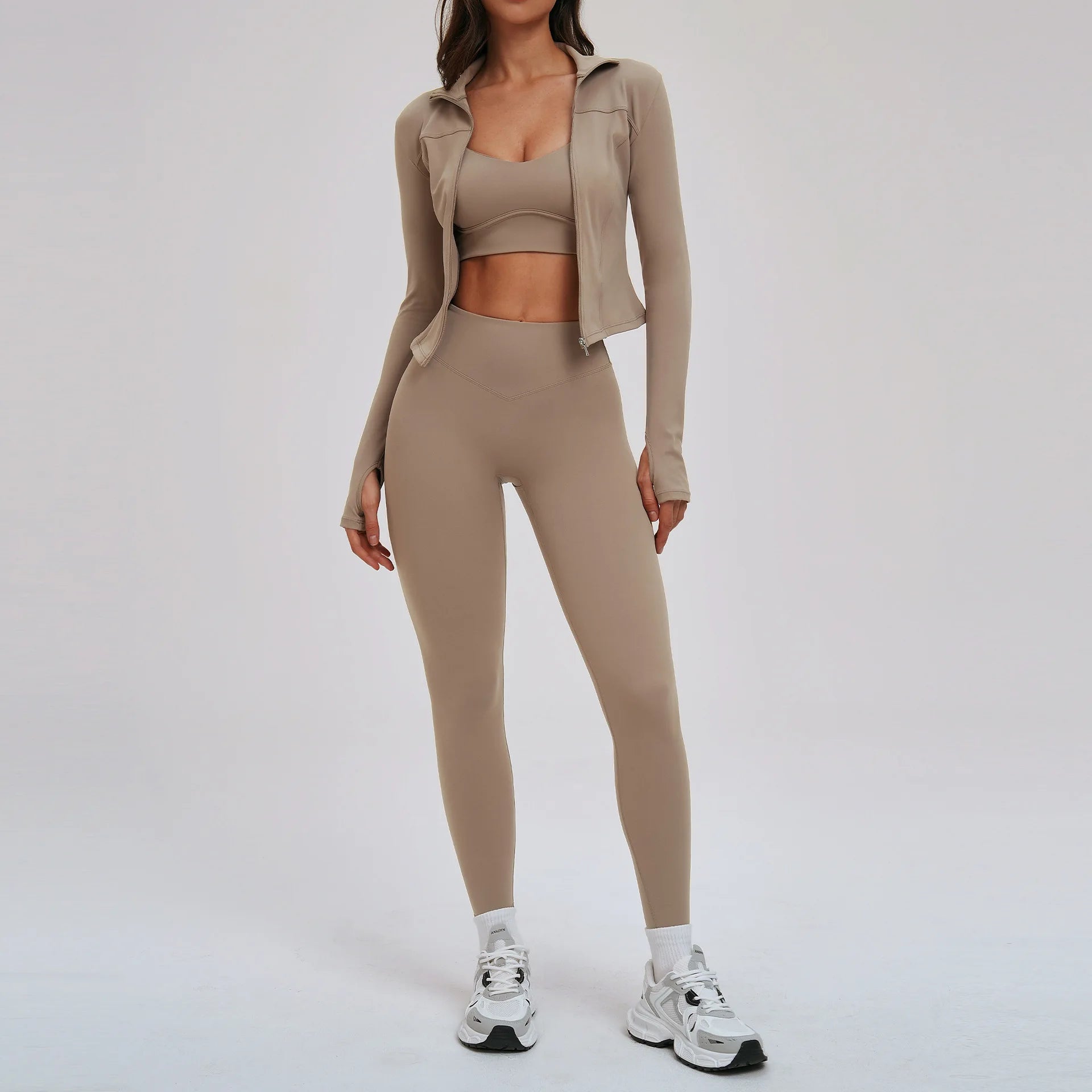 Yoga Suit 2/3PCS Sports Outfits Gym Set Women Tracksuit Running Workout Clothes Long Sleeve Sports Bra Sportswear Yoga Clothing