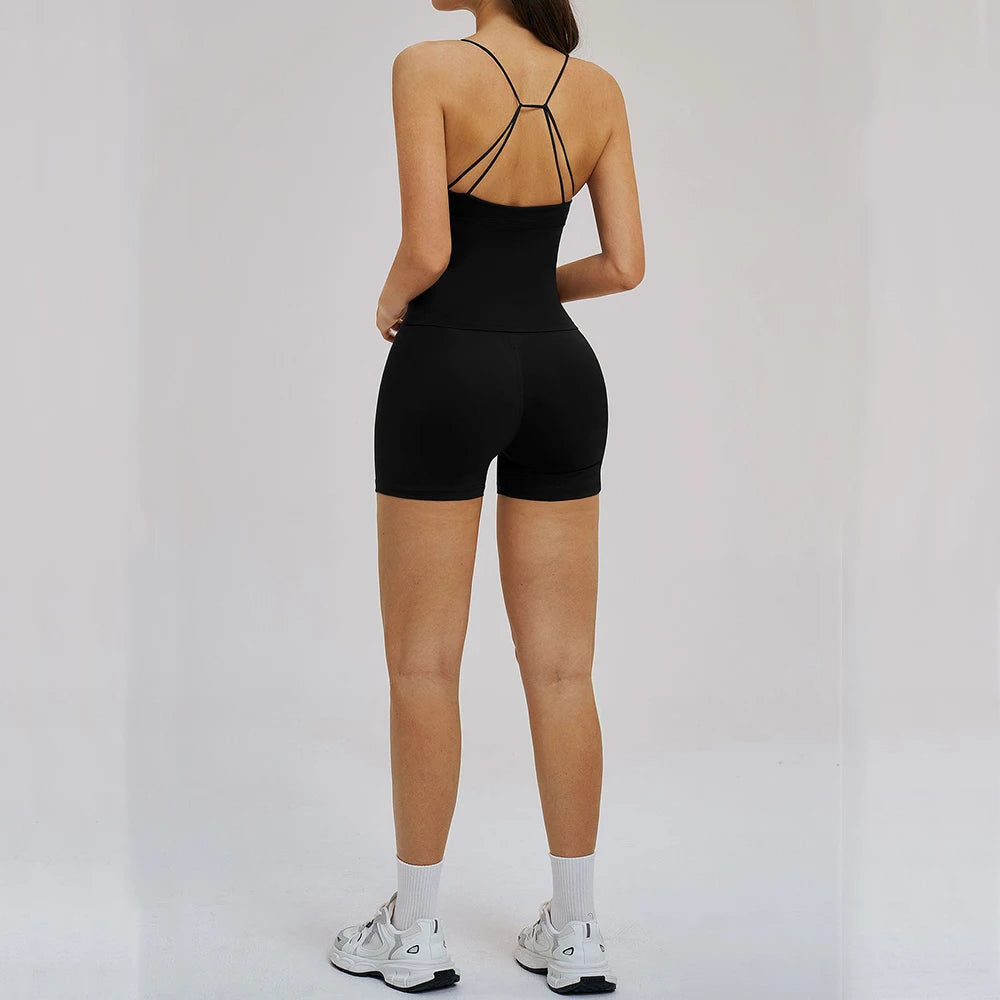 2 Pieces Yoga Suit for Women Tracksuit Fitness Outfits Gym Clothes Sports Bra Matching Summer Shorts Workout Sets Gym Set Outfit