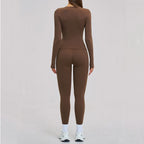 Women's Tracksuit 2 Piece Yoga Clothes Athletic Wear Pilates Fitness Suit Gym Long Sleeves Workout Push Up Sports Leggings Suit
