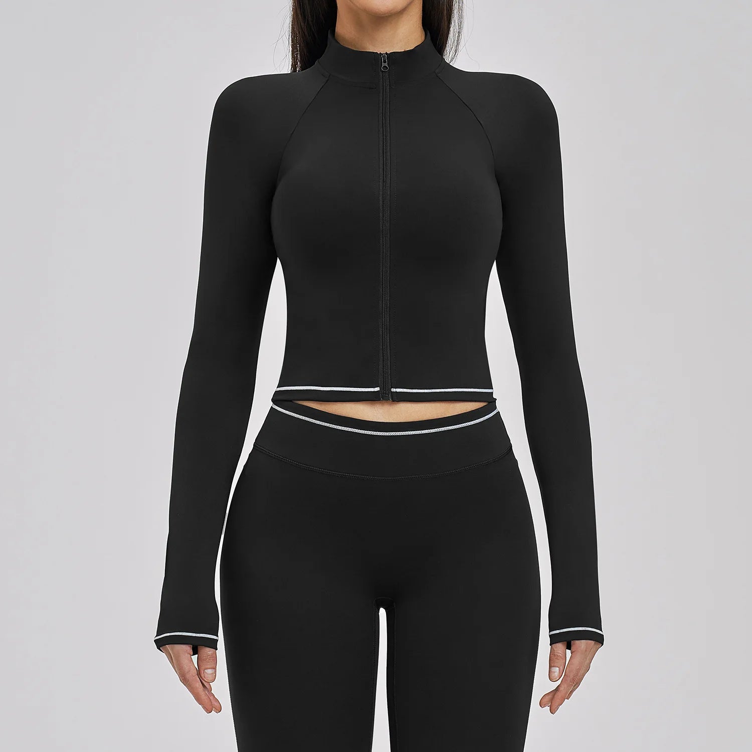 Zipper Yoga Shirts Women Long Sleeve Fitness Jacket Running Gym Clothes Workout Coat Dry Fit Breathable High Elastic Sports Top