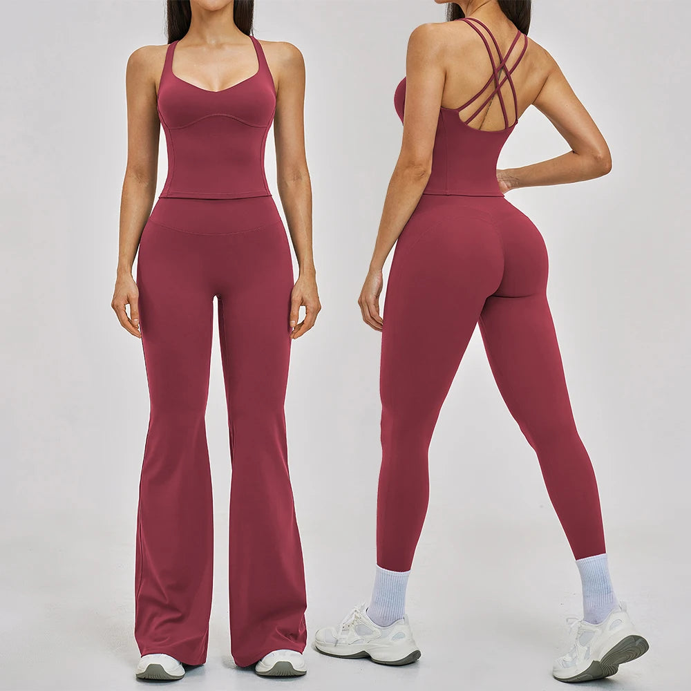 Women's Tracksuit 2PCS Yoga Set Workout Outfits Sportswear Gym Clothing High Waist Leggings Fitness Suit Shorts Sports Suits Bra
