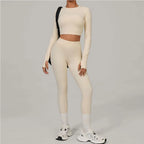 Women Tracksuit 2PCS Yoga Suit Sports Set Women Quick-Drying Gym Set Running Workout Long Sleeve Sports Shirt Yoga Clothing