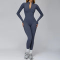 Winter Fleece Jumpsuit Women Tracksuit Yoga Set Zipper Rompers Long Sleeved Fitness Sports Bodysuit Gym Push Up Workout Clothes