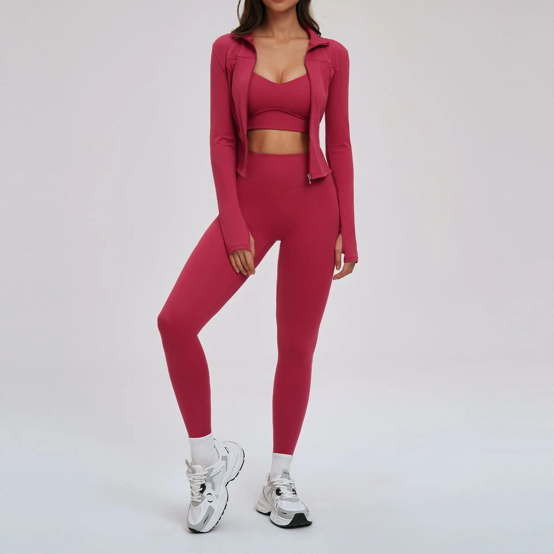 Yoga Suit 2/3PCS Sports Outfits Gym Set Women Tracksuit Running Workout Clothes Long Sleeve Sports Bra Sportswear Yoga Clothing