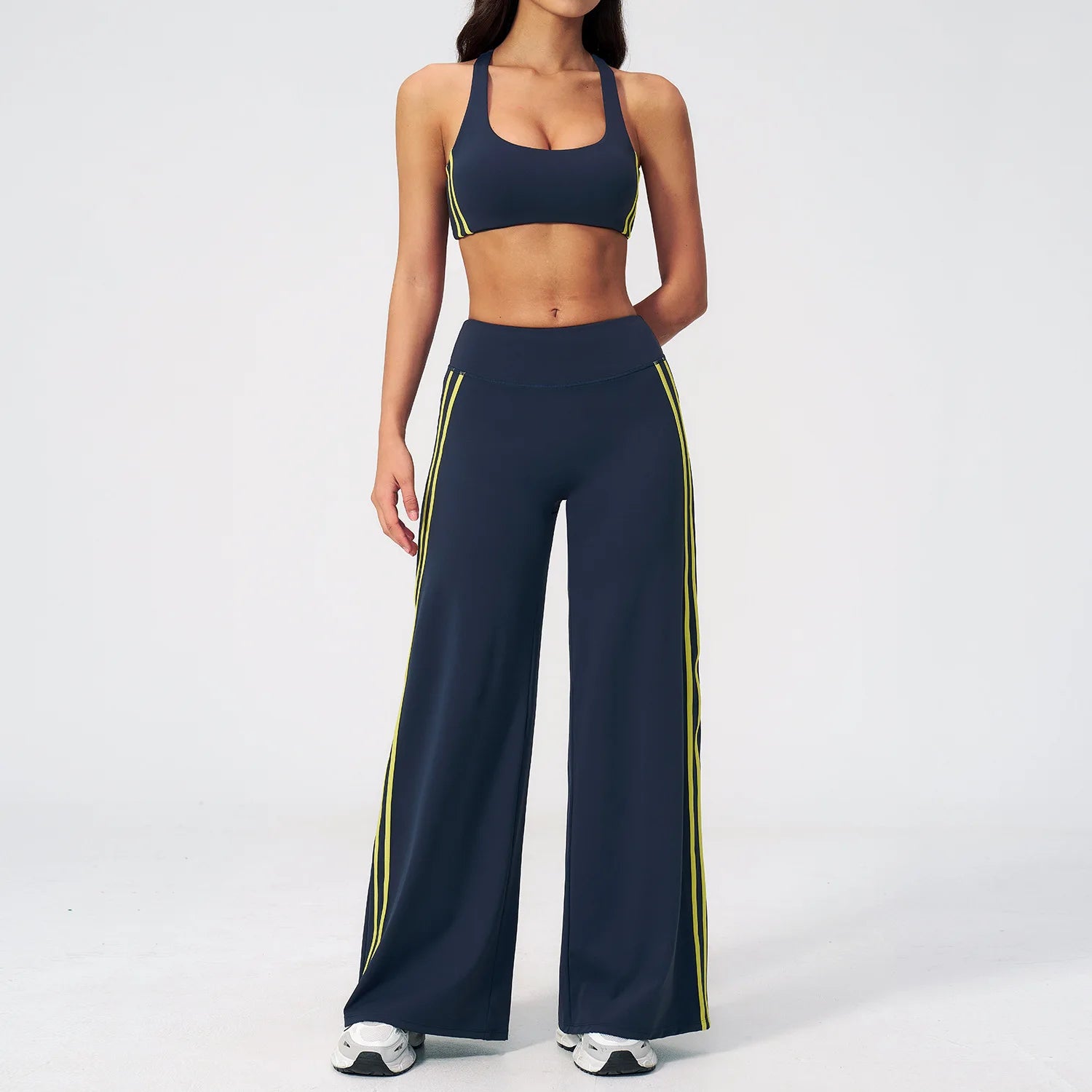 Yoga Set 2PCS Women's Tracksuit Workout Outfits Sportswear Gym Clothing High Waist Capri Pants Athletic Wear Fitness Sports Suit