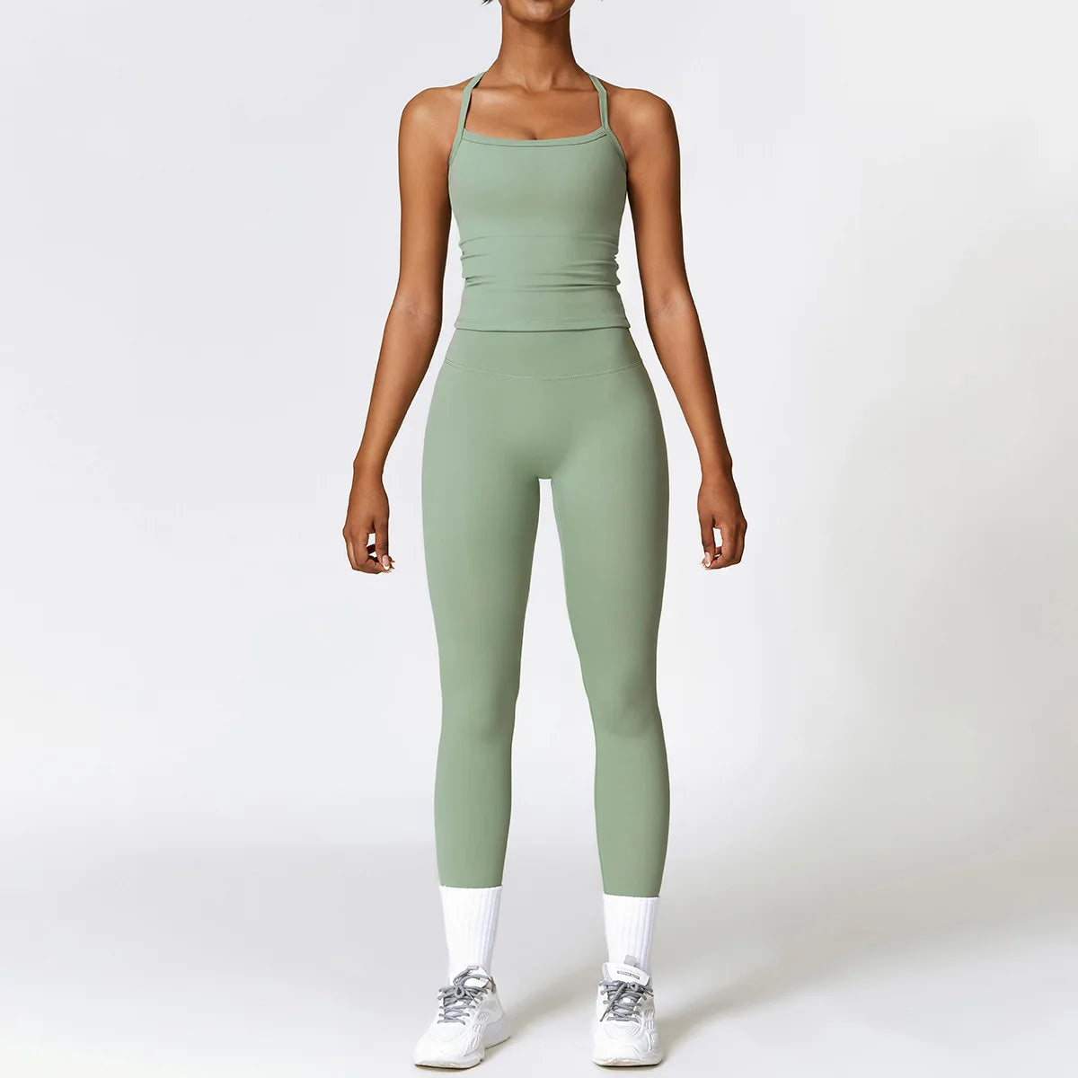 2PCS Yoga Set Women's Tracksuit Workout Outfits Push Up Sportswear Gym Clothing Running High Waist Leggings Fitness Sports Suits