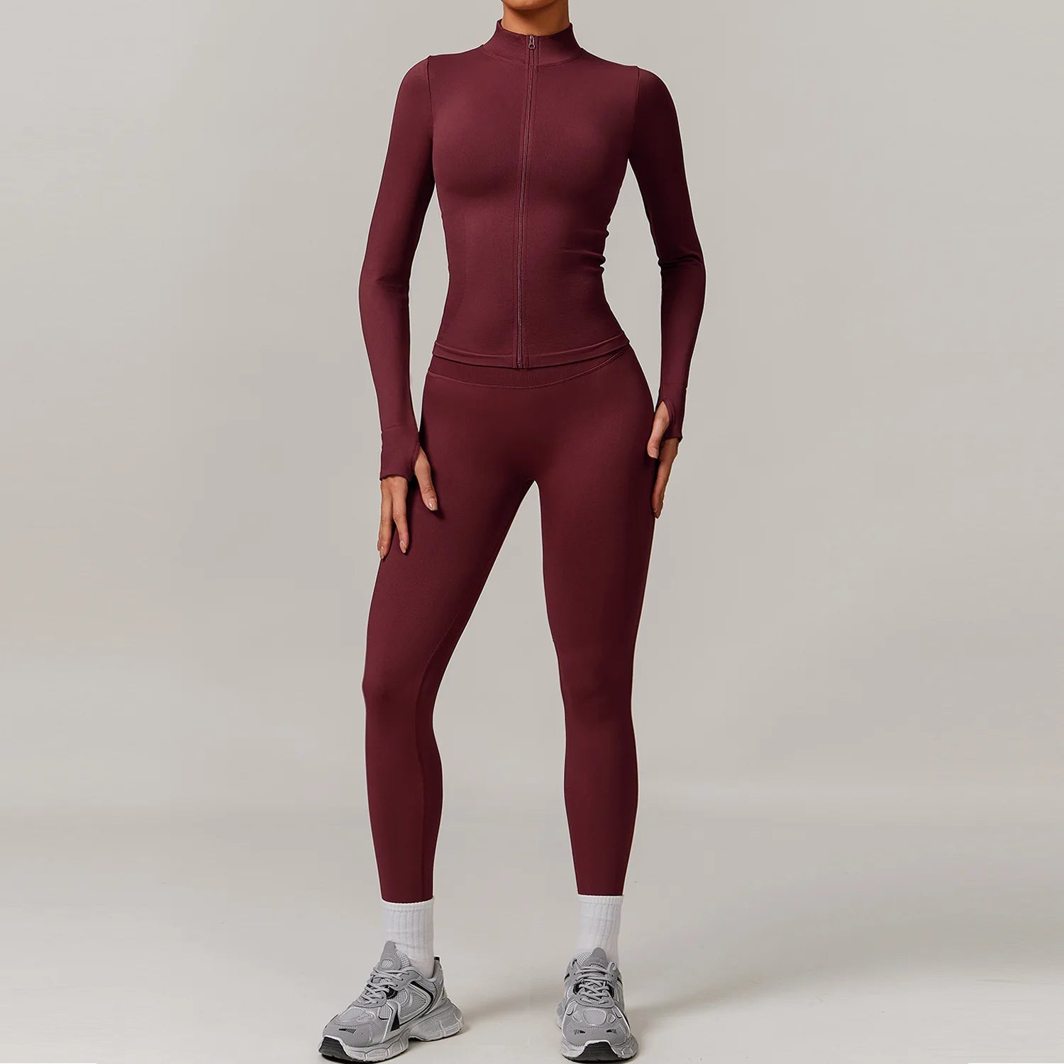 2/3PCS Yoga Set Women Workout Set Seamless Sportswear Gym Clothing Fitness Long Sleeve Crop Top High Waist Leggings Sports Suits