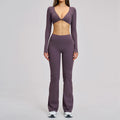 Yoga Set 2PCS Women Tracksuit Sportswear Yoga Outfits Workout Clothes Athletic Wear Gym Legging Fitness Long Sleeve Sports Suits
