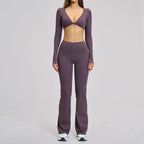 Yoga Set 2PCS Women Tracksuit Sportswear Yoga Outfits Workout Clothes Athletic Wear Gym Legging Fitness Long Sleeve Sports Suits