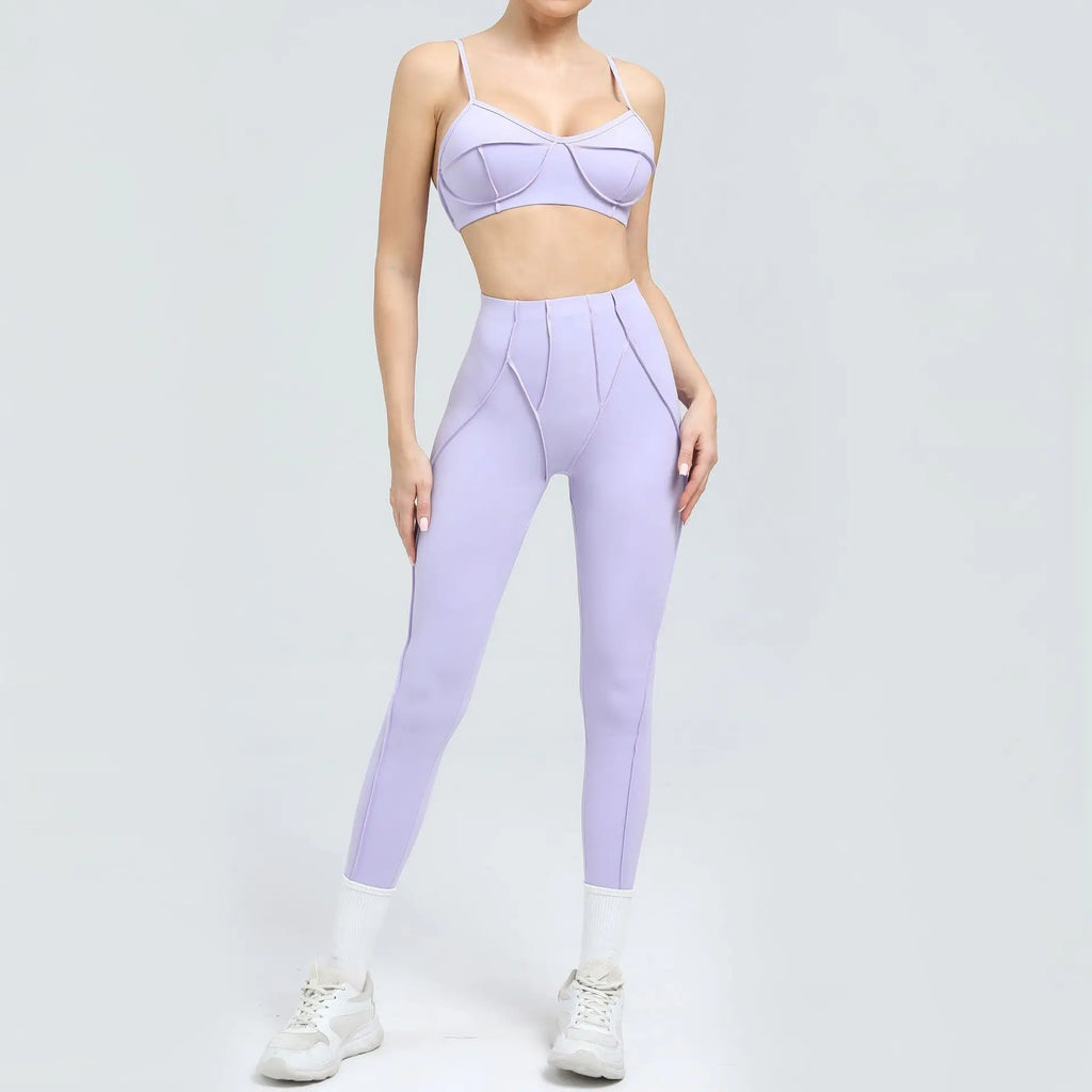 Women's Tracksuit 2 Pieces Seamless Yoga Set Workout Push Up Sportswear Gym Clothing High Waist Leggings Fitness Sports Suits