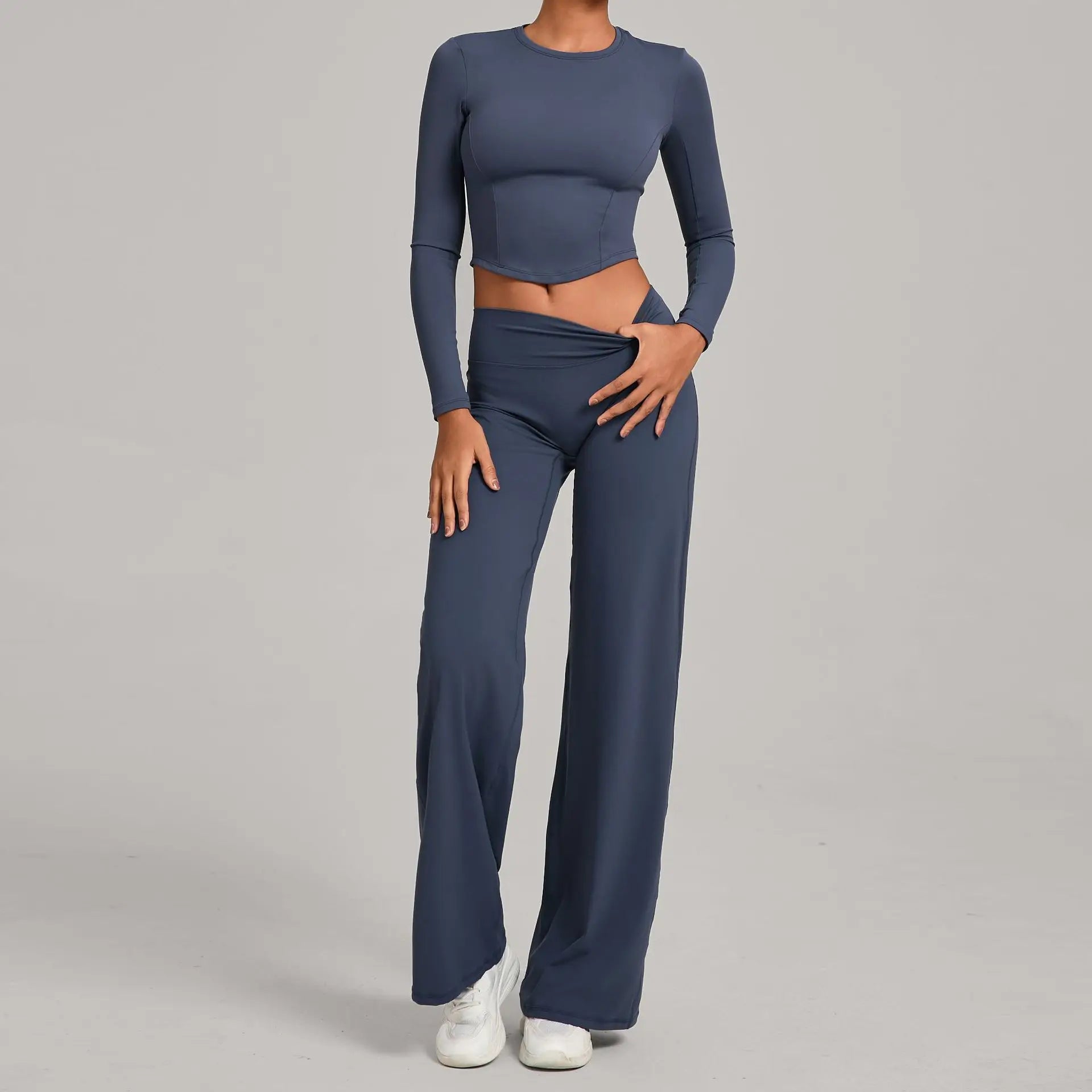 Gym Outfits 2PCS Yoga Suit Sports Set Women Sportswear Quick-Drying Women Tracksuit Running Workout Long Sleeve Yoga Clothing