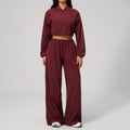 New Yoga Clothing 2PCS Women Sports Set Sunscreen Short Style Long Sleeve Zipper Top Outdoor Fitness Exercise Speed Drying Pants