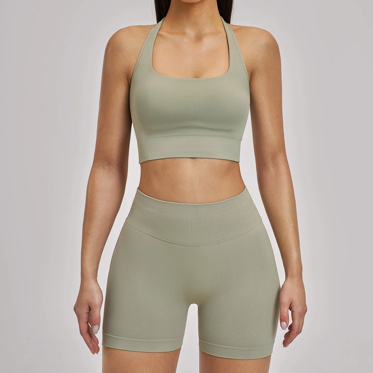 2pcs Yoga Set Women Seamless Sport Suit Gym Outfits Workout Clothes Gym Crop Top High Waist Legging Fitness Bra Set Sports Suits