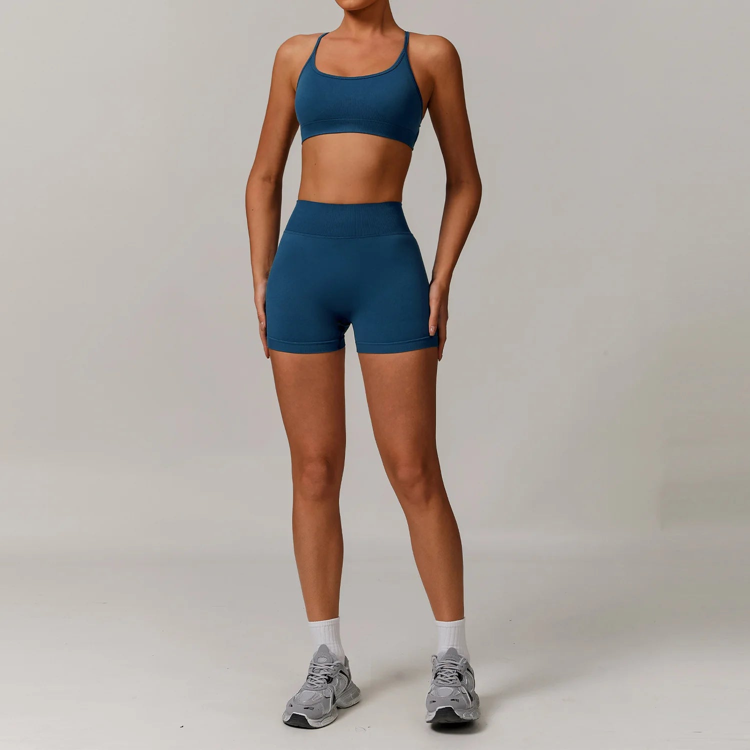 Seamless 2 Pieces Yoga Suit for Women Tracksuit Fitness Athletic Wear Gym Clothes Sports Bra Shorts Workout Sets Gym Set Outfits