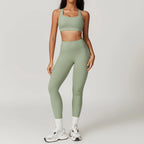 2PCS Women's Tracksuit Athletic Wear Yoga Set Workout Shorts Sportswear Gym Clothing High Waist Leggings Fitness Bra Sports Suit