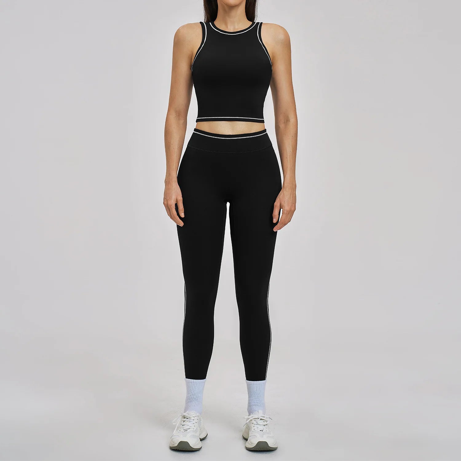 2PCS Yoga Set Women's Tracksuit Gym Outfits Fitness Set Woman Leggings Sports Bra Workout Long Sleeves Sportwear Woman Clothes