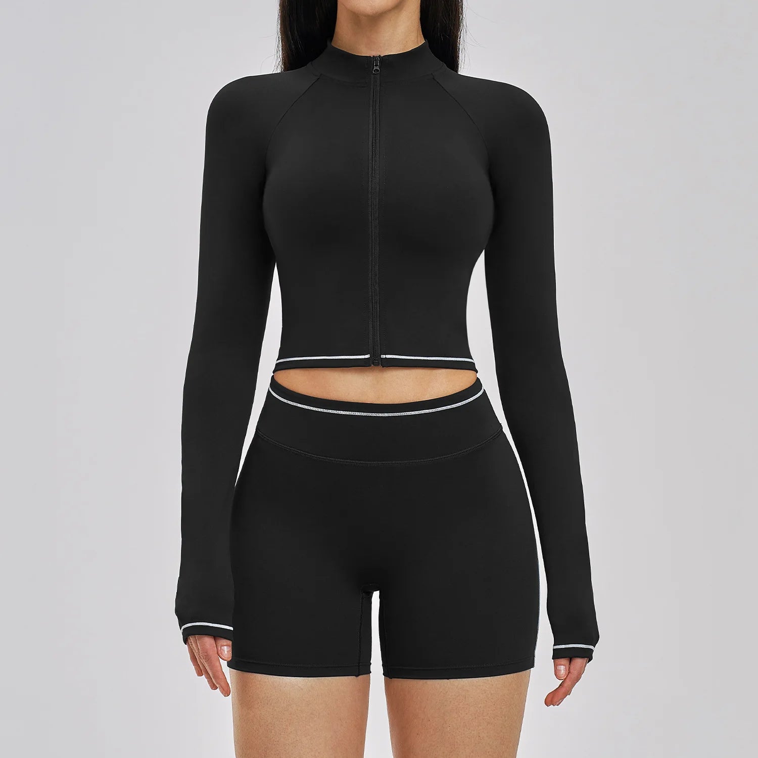 2PCS Yoga Suit for Women Tracksuit Fitness Outfits Gym Clothes Sports Bra Shorts Shorts Workout Sets Gym Long Sleeves Sportswear