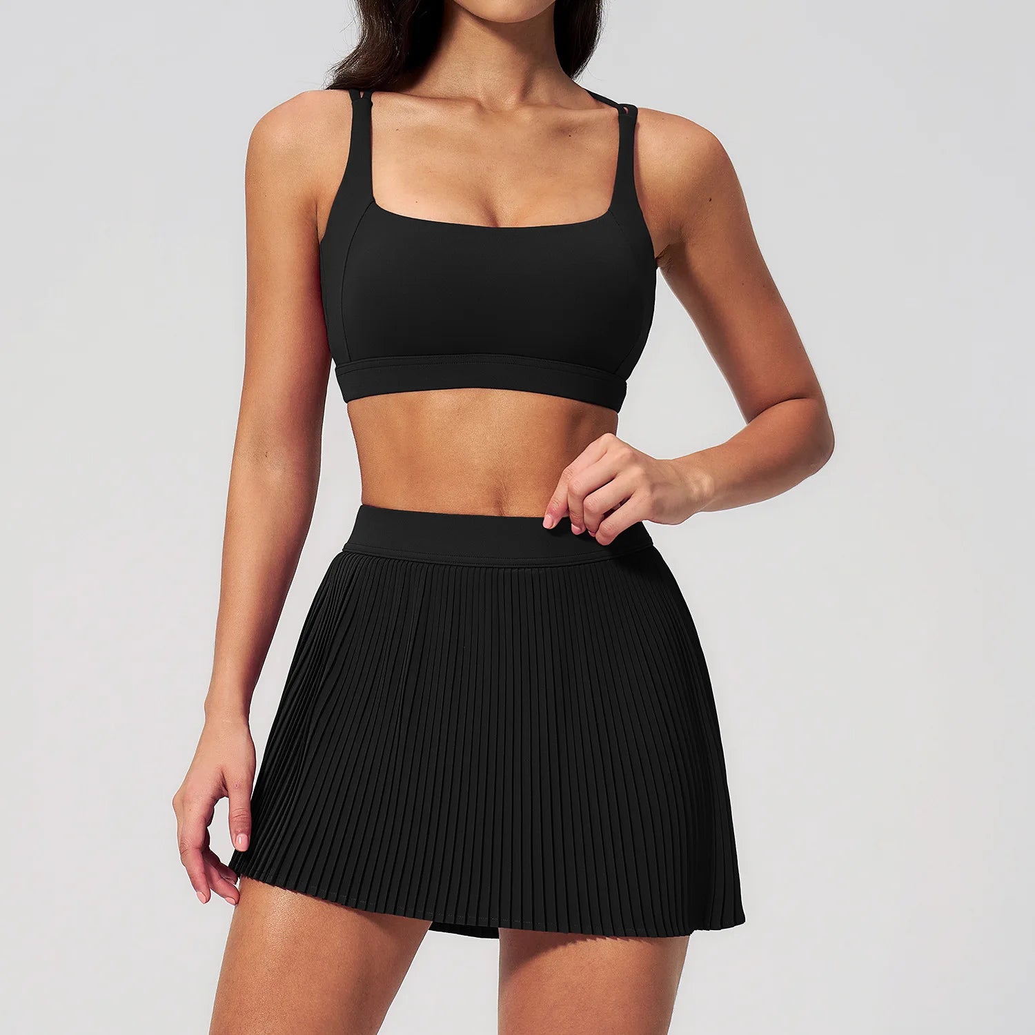 2 Pieces Yoga Set Women Tracksuit Gym Clothes Sports Bra Workout Suits Fitness Outfits Yoga Short Skirt Quick Drying Sportswear