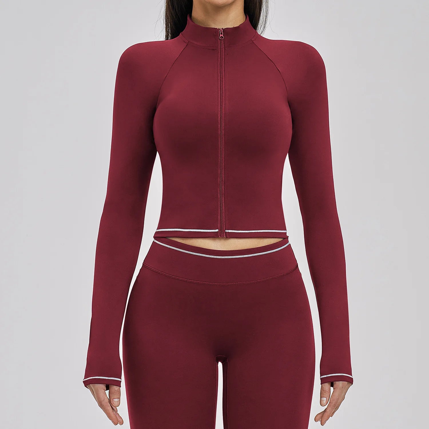 Zipper Yoga Shirts Women Long Sleeve Fitness Jacket Running Gym Clothes Workout Coat Dry Fit Breathable High Elastic Sports Top