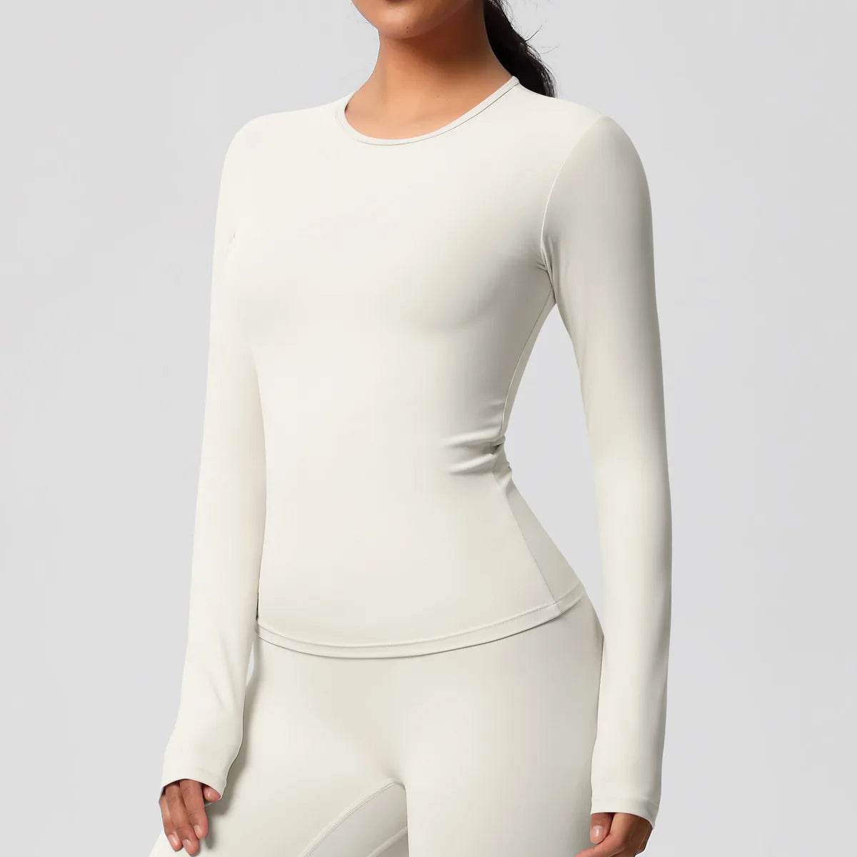 JUREN Yoga Shirts For Women Long Sleeve Fitness Running Push Up Gym Clothes Workout Dry Fit Breathable High Elastic Sports Top