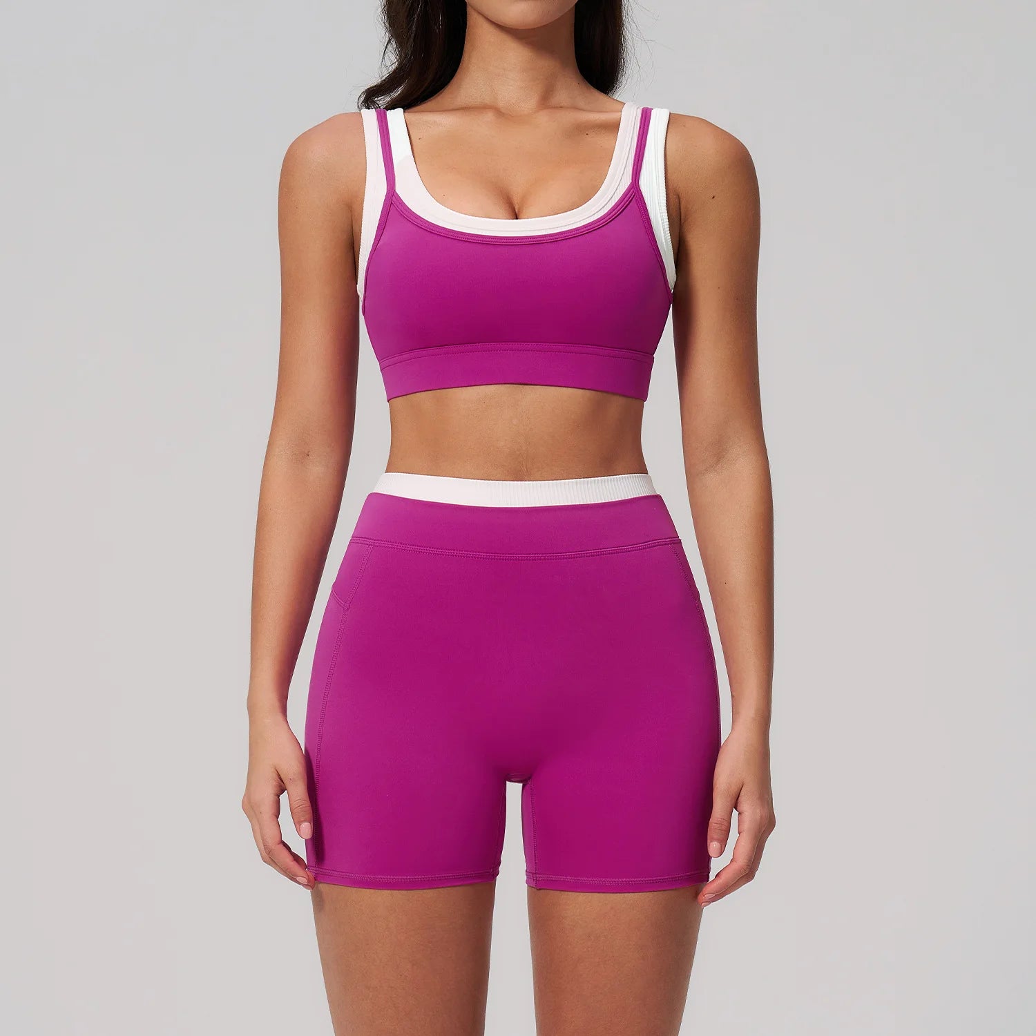 Women's Tracksuit 2PCS Yoga Set Athletic Wear Pilates Fitness Clothes Gym Outfits Workout Sets Push Up Sports Bra Leggings Suit