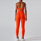Women's Tracksuit Seamless Fitness Suit 2PCS Yoga Set Sportswear Workout Sports Bra High Waist Leggings Gym Clothing Sports Suit