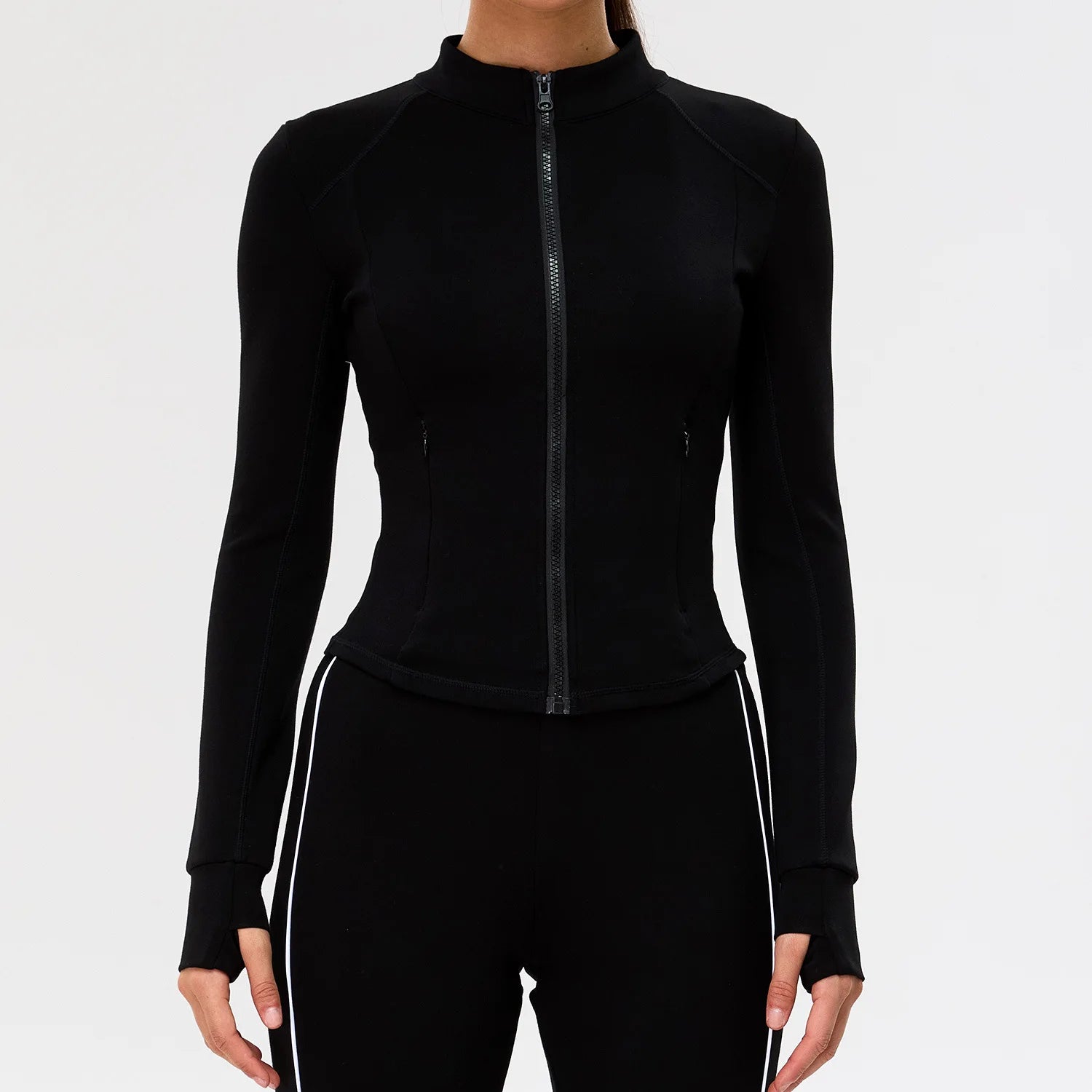 Zipper Jacket Women Long Sleeve Crop Tops Yoga T-shirts Sports Top Running Shirts Sexy Quick Dry Fitness Gym Clothes Sport Wear