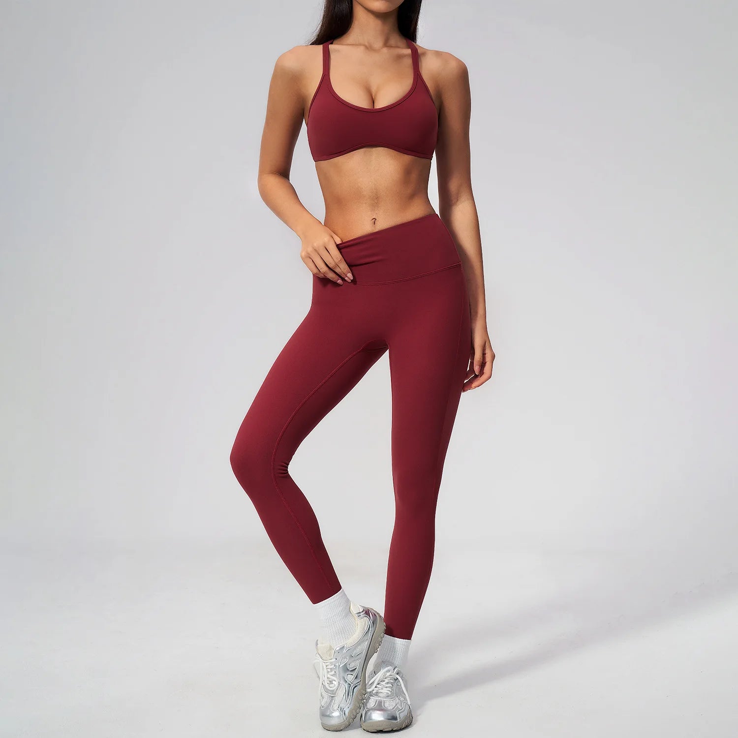 Yoga Suit Women Tracksuit 2pcs Athletic Wear Sports Bra High Waist Leggings Gym Set Fitness Outfits Workout Clothes Sportswear