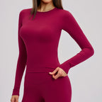 JUREN Sports Long Sleeve Shirt Quick Dry Yoga Clothes Gym Top Women Breathable Fitness Tops Yoga Shirt Women Workout Top Female