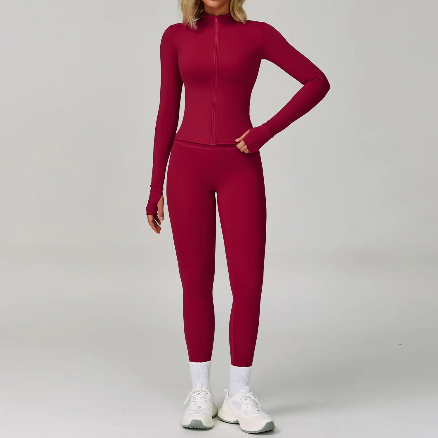 2PCS Yoga Suit Women Tracksuit Sports Set Quick-Drying Gym Set Women Set Running Workout Long Sleeve Sports Shirt Yoga Clothing