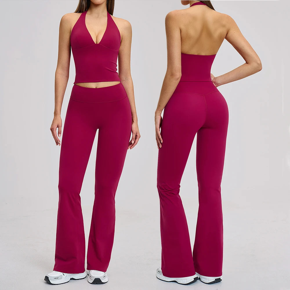 Yoga Set 2PCS Women Tracksuit Sport Suit Gymwear Workout Clothes Gym Crop Top High Waist Legging Fitness Bra Set Sports Suits