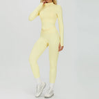 Seamless Yoga Suit 2PCS Sports Set Women Tracksuit Gym Running Workout Clothes Sports Long Sleeve Athletic Wear Yoga Clothing