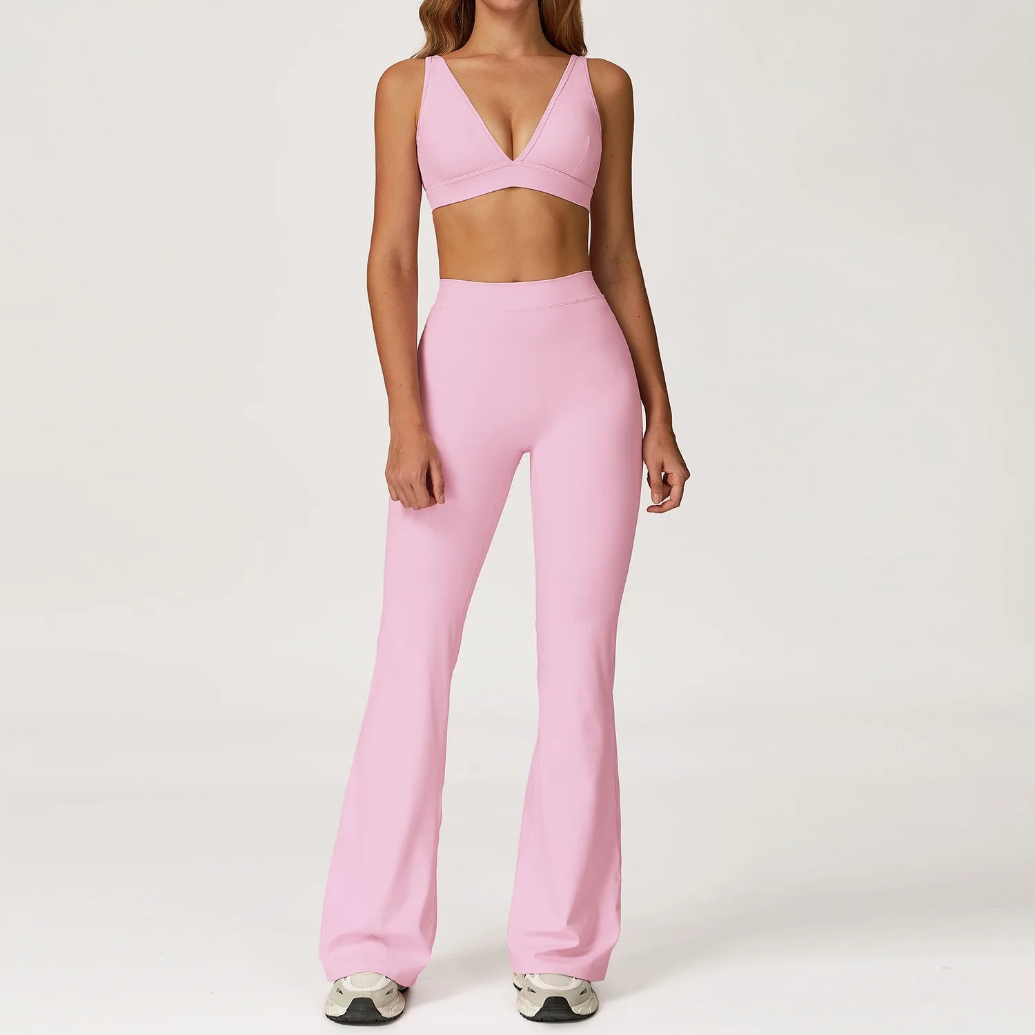 2PCS Yoga Set Gym Clothes Sportswear Yoga Outfits For Women Tracksuits Workout Long Sleeved Fitness Set Sports Bra Gym Leggings