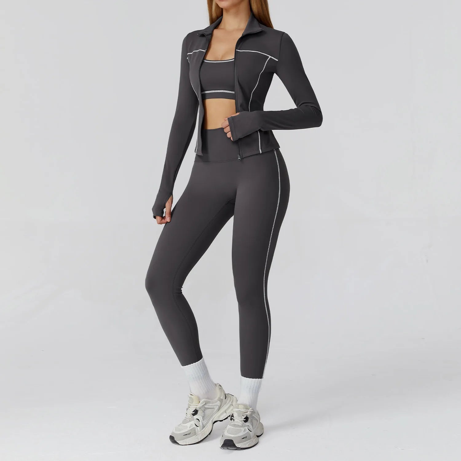 Women Clothes Sports Outfits Yoga Set 2/3PCS Fitness Tracksuit Gym Legging Workout Long Sleeved Female Bra Yoga Suit Sportswear