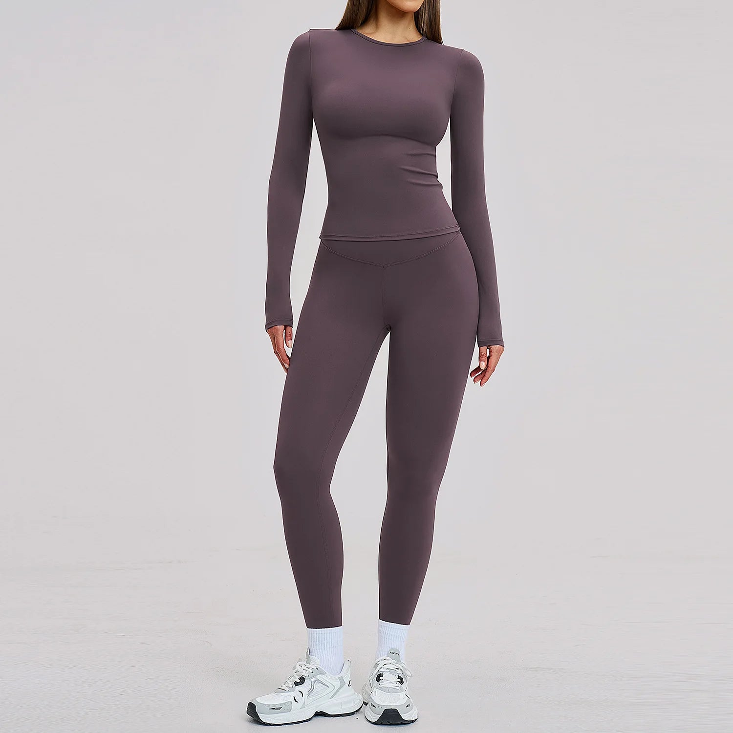Women's Tracksuit 2 Piece Yoga Clothes Athletic Wear Pilates Fitness Suit Gym Long Sleeves Workout Push Up Sports Leggings Suit