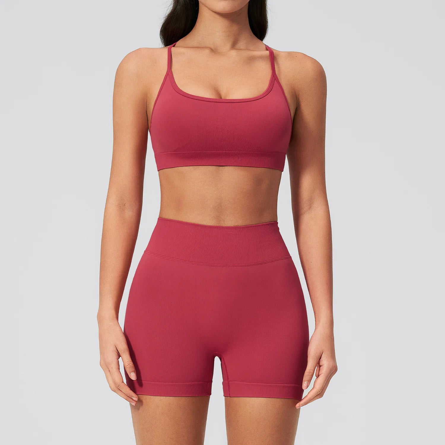 Seamless 2 Pieces Yoga Suit for Women Tracksuit Fitness Athletic Wear Gym Clothes Sports Bra Shorts Workout Sets Gym Set Outfits