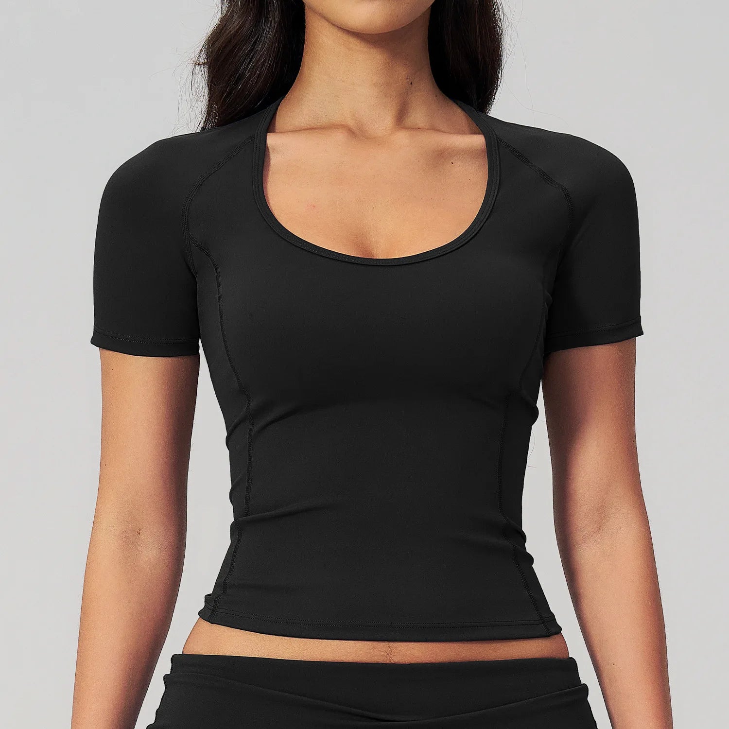 JUREN Sport Shirt Women Fitness Short Sleeve Top Gym Workout Yoga Blouse Quick Dry Breathable Cycling Running Tee Versatile Top