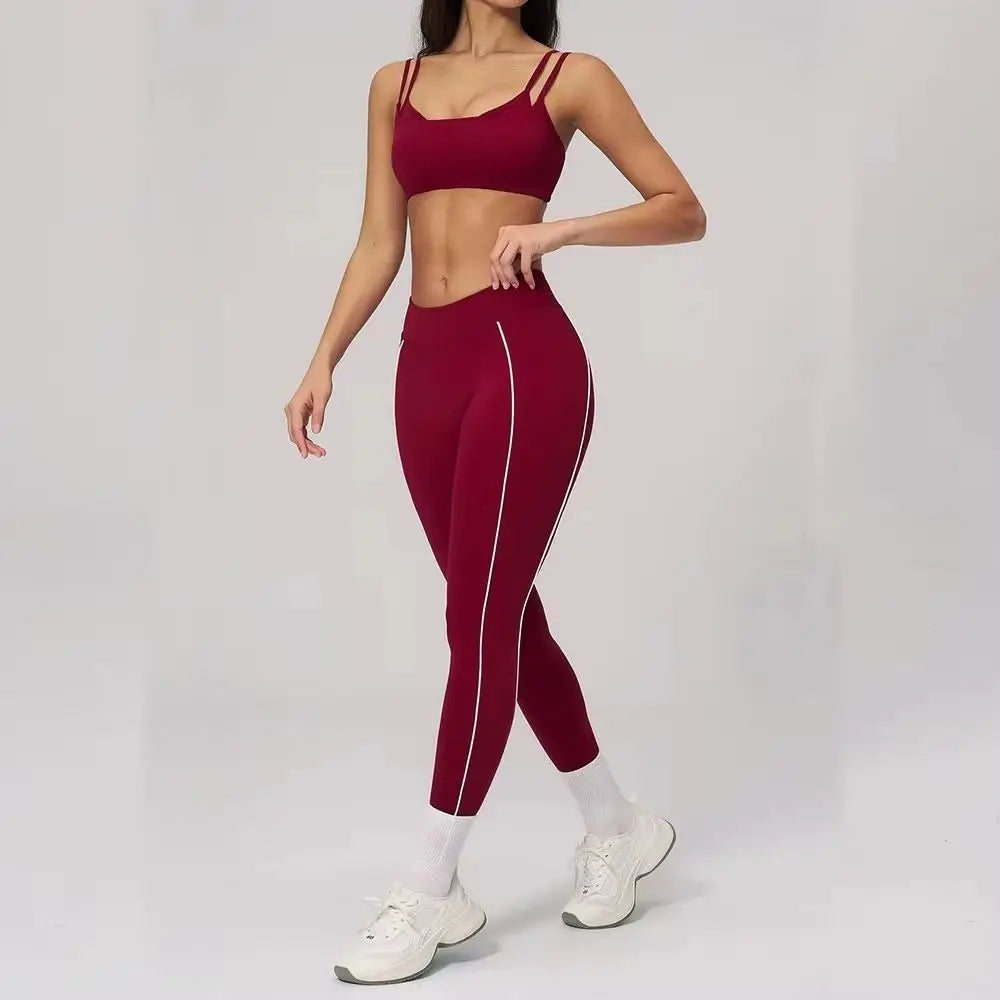 2pcs Yoga Set Women Outfits Sport Suit Gym Wear Workout Clothes Gym Tracksuit High Waist Legging Fitness Bra Set Sports Suits