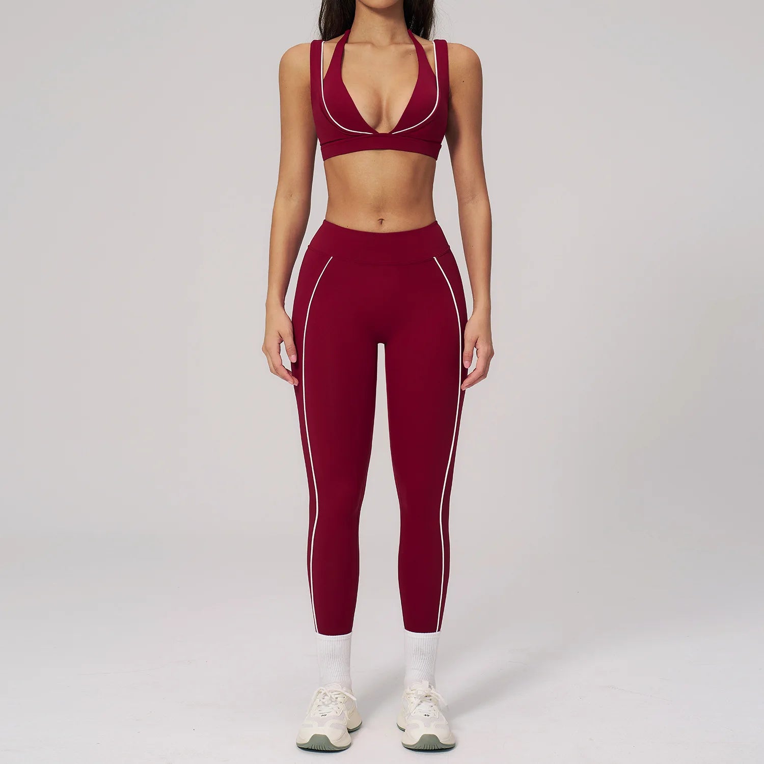 2PCS Sport Sets Women Tracksuit Gym Push Up Yoga Pants Gym Fitness Bras Workout High Waisted Leggings Outfits Tights Yoga Suit