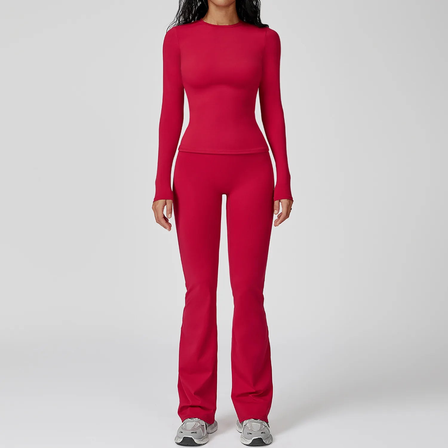 2PCS Yoga Suit Sports Set Gym Set Women Tracksuit Running Workout Clothes Female Long Sleeve Fitness Athletic Wear Yoga Clothing