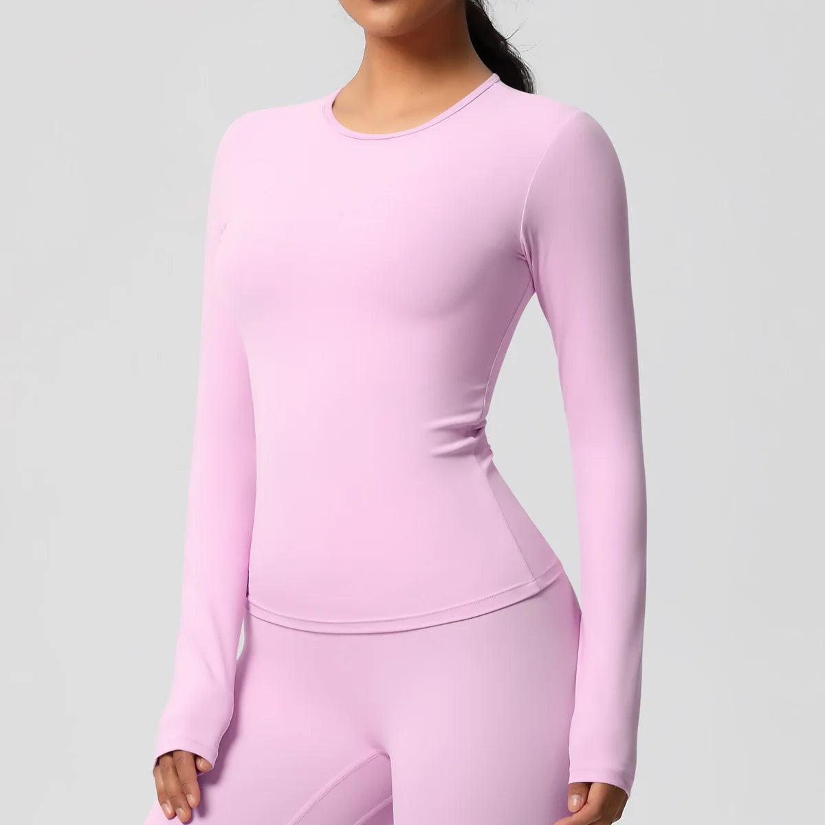 JUREN Yoga Shirts For Women Long Sleeve Fitness Running Push Up Gym Clothes Workout Dry Fit Breathable High Elastic Sports Top