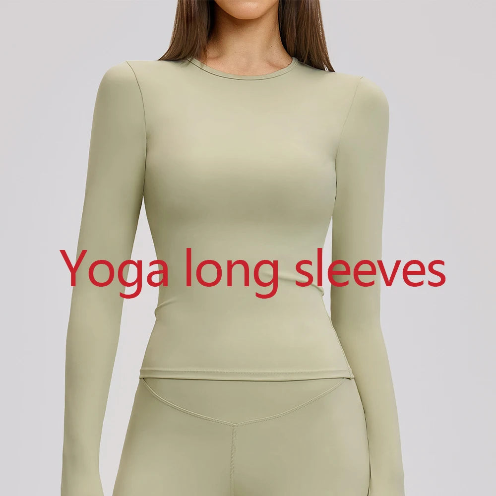 JUREN Sports Long Sleeve Shirt Quick Dry Yoga Clothes Gym Top Women Breathable Fitness Tops Yoga Shirt Women Workout Top Female