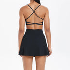 JUREN Yoga Outfits Women Tracksuit Sport Bras Shorts Workout Set Women Yoga Clothes Fitness Yoga Short Skirt Gym Set Yoga Sets