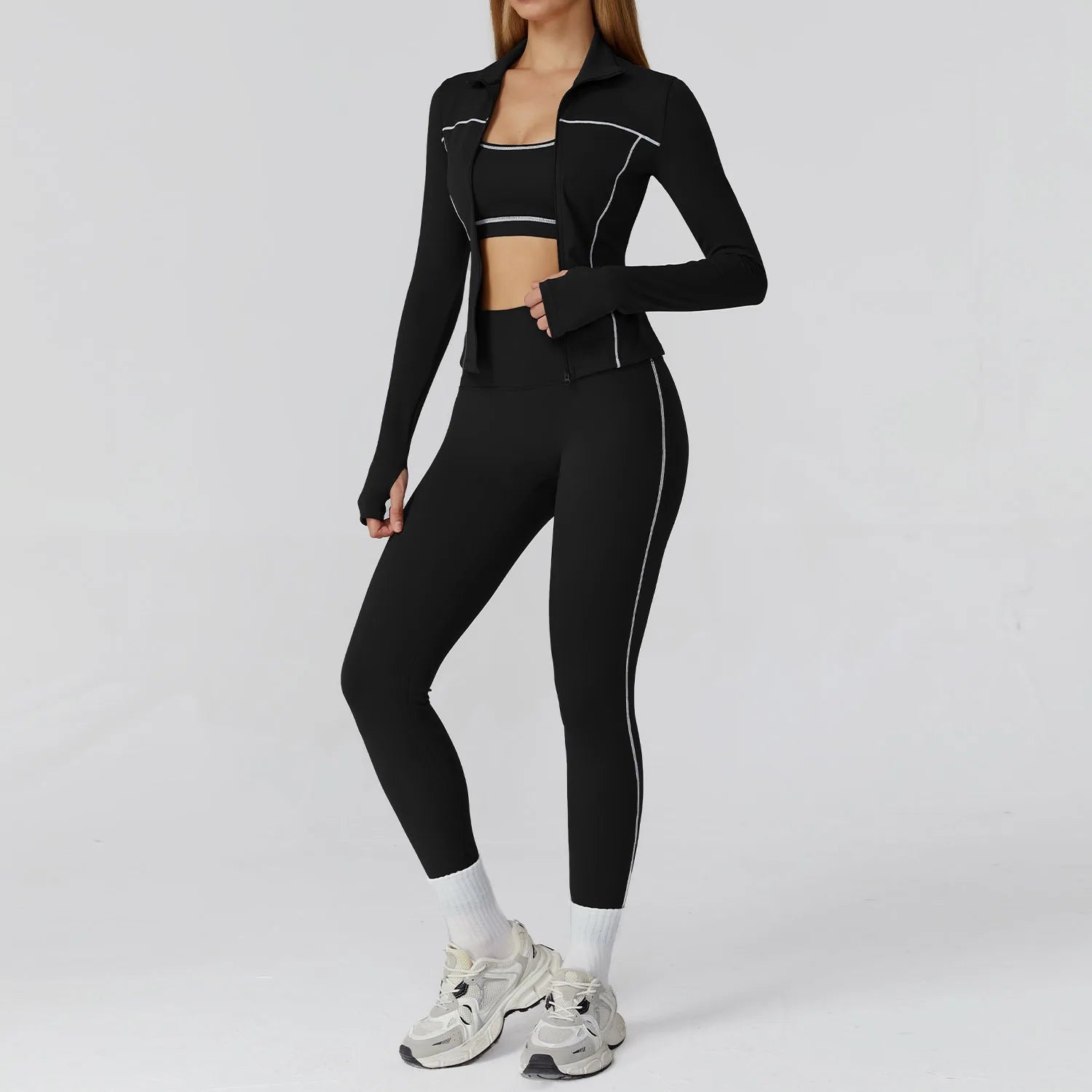 Women Clothes Sports Outfits Yoga Set 2/3PCS Fitness Tracksuit Gym Legging Workout Long Sleeved Female Bra Yoga Suit Sportswear