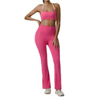 JUREN Workout Clothes Women's Tracksuit 2PCS Yoga Set Sportswear Gym Clothing High Waist Leggings Sportswear Fitness Sports Bra