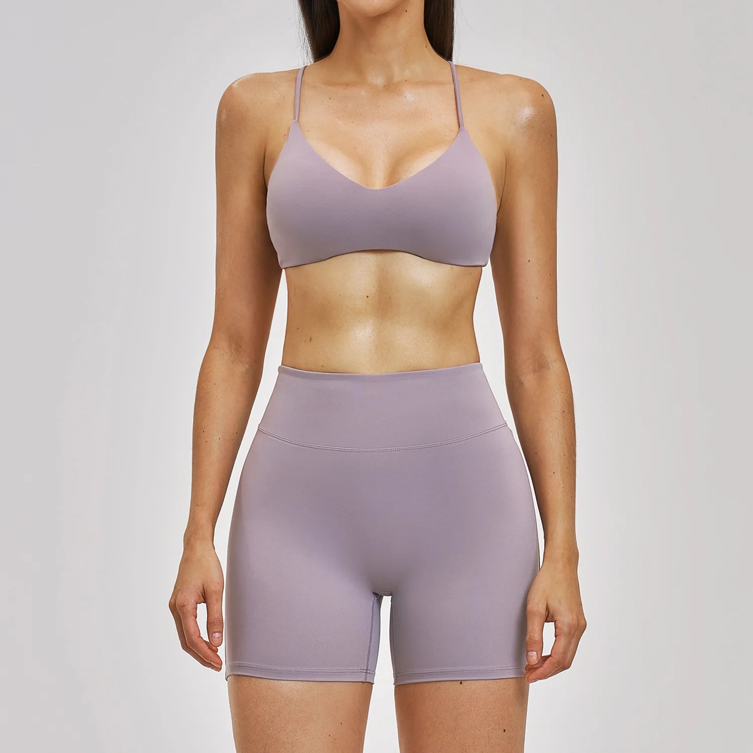 2PCS Sport Set Women Gym Outfits Push Up Yoga Set Gym Sportswear Fitness Bra Workout High Waist Legging Sports Shorts Tight Suit